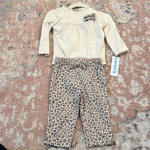 NWT Carter's Leopard Print Matching Set